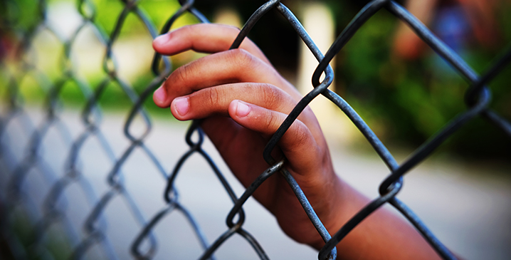 hand through fence