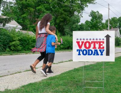 Vote today sign