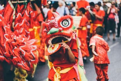 Colorful Lunar New year celebrato 