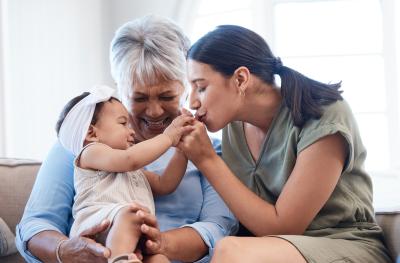 Two women and a toddler