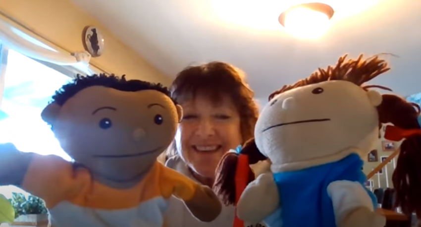 teacher with puppets