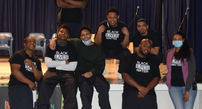 GHS youth on stage during their Black History event. 
